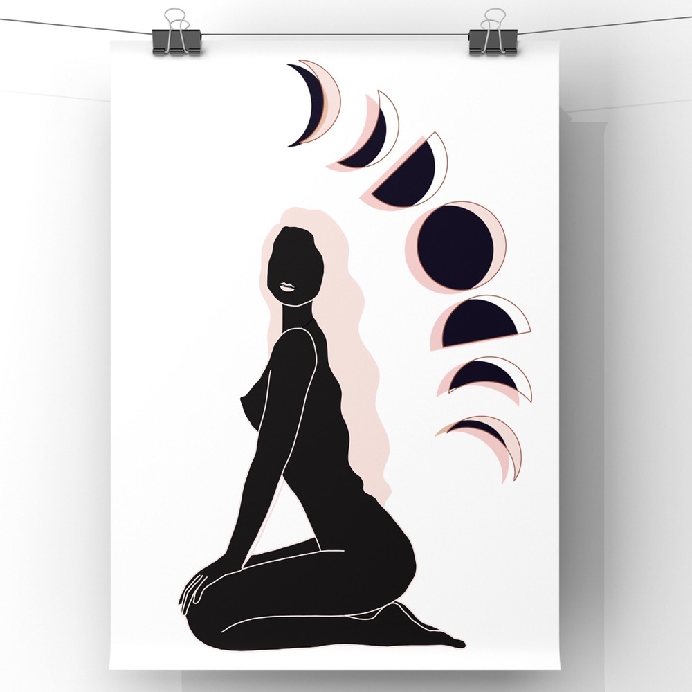 ✨NEW✨Original 8x10” Illustration Moon Goddess Art Print Unf…